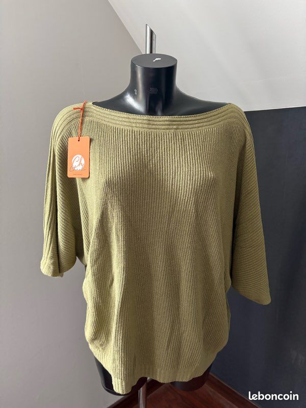 Pull léger Oversize vert Charlio neuf taille unique (image 1)