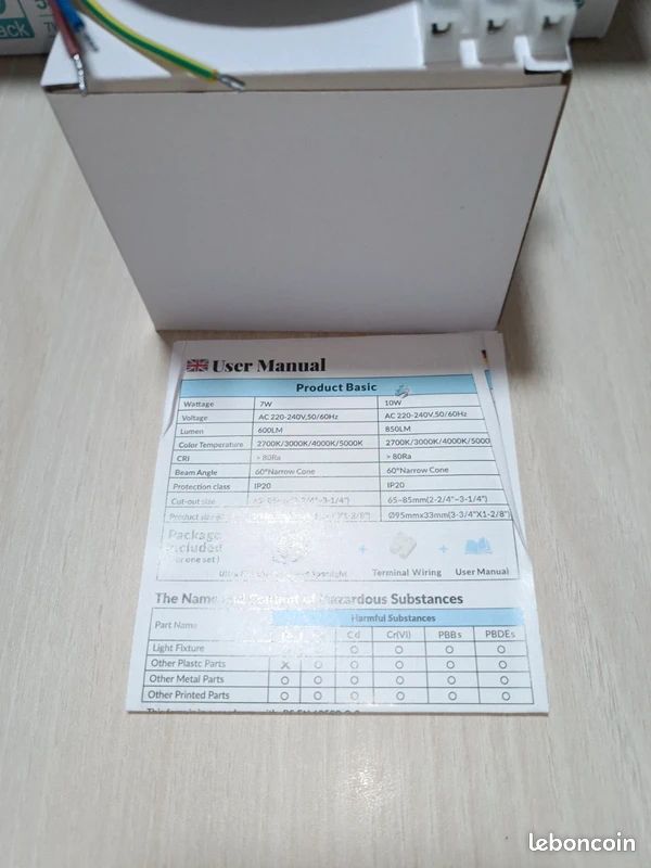 Wondlumi 6 spot inox led 7w neuf (image 3)