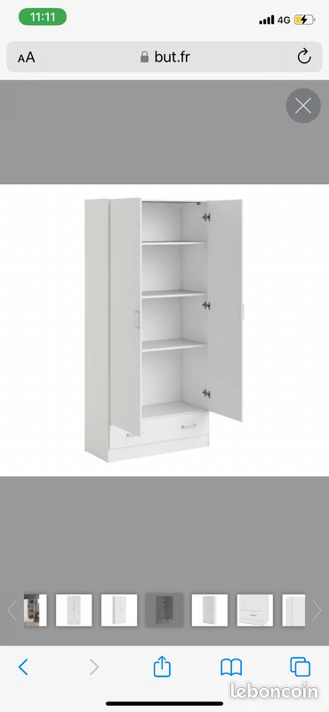 Armoire 2 portes avec 1 tiroir (image 2)
