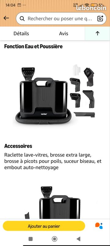 Aspirateur nettoyeur et détacheur chauffant - VORTEX - SUBVEOH