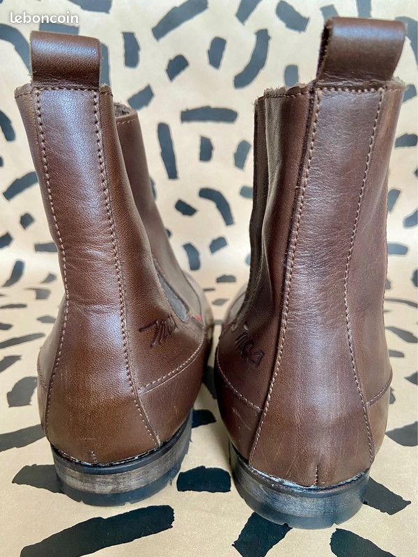 Boots Chelsea cuir marron MCS (image 7)