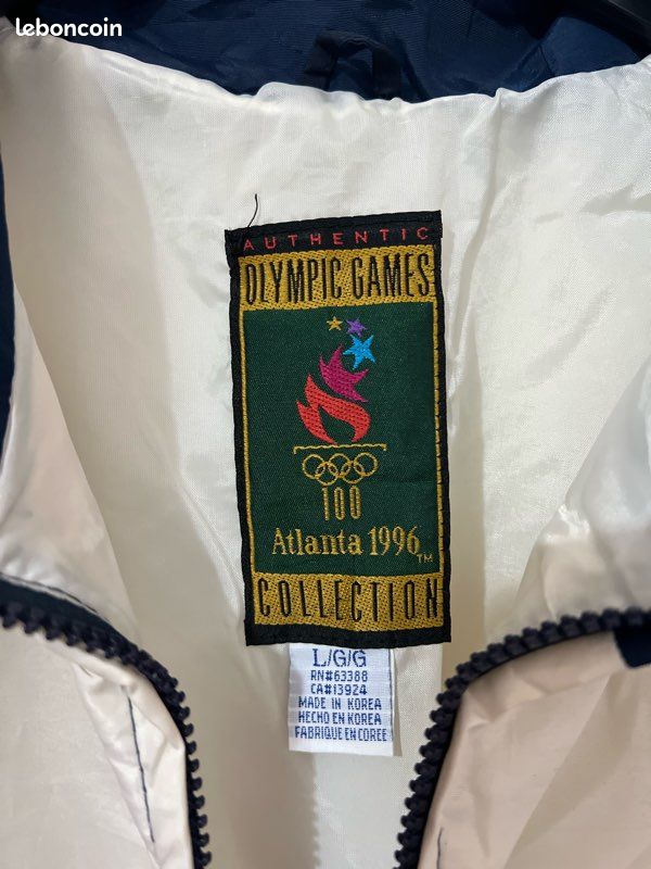 Casquette Visière Atlanta 1996 - Tissu éponge Blanc, Vintage USA