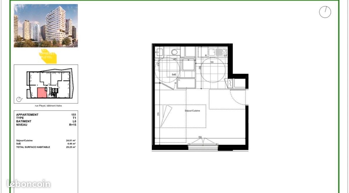 Appartement 1 pièce 29 m² · à Saint-Denis · 29 m² · 243 300 €