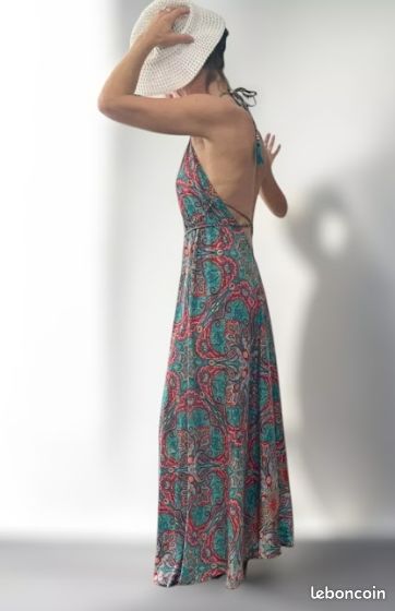 Robe Dos Nu LMV Capri Corail - Taille 38 - Coton/polyester - Très Bon état (lavée)