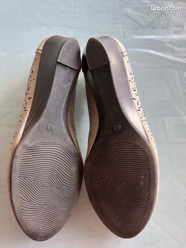 Ballerines bicolore à talon (image 3)