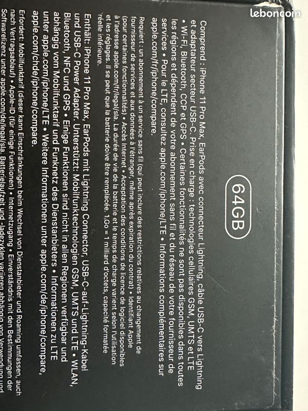 IPhone 11promax blanc 64go (image 2)