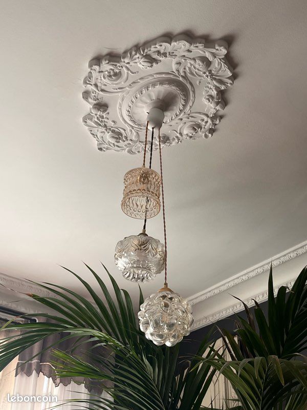 Lot 3 lampes baladeuses vintage verre soufflé (image 1)