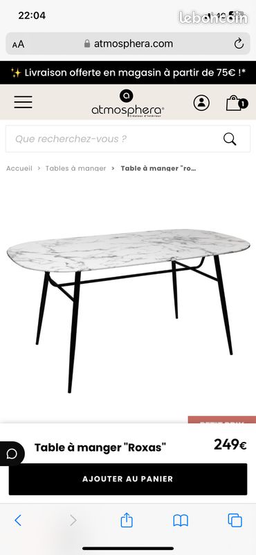 Table à manger 6 places (image 1)