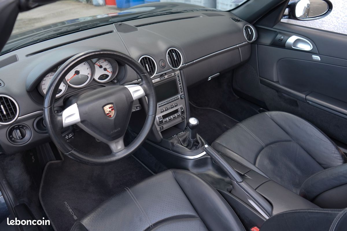 Porsche 987.1 Boxster S Gris Atlas Métallisé Intérieur Cuir Noir Capote noire Sièges Sport avec coques Phares Xénons (image 10)