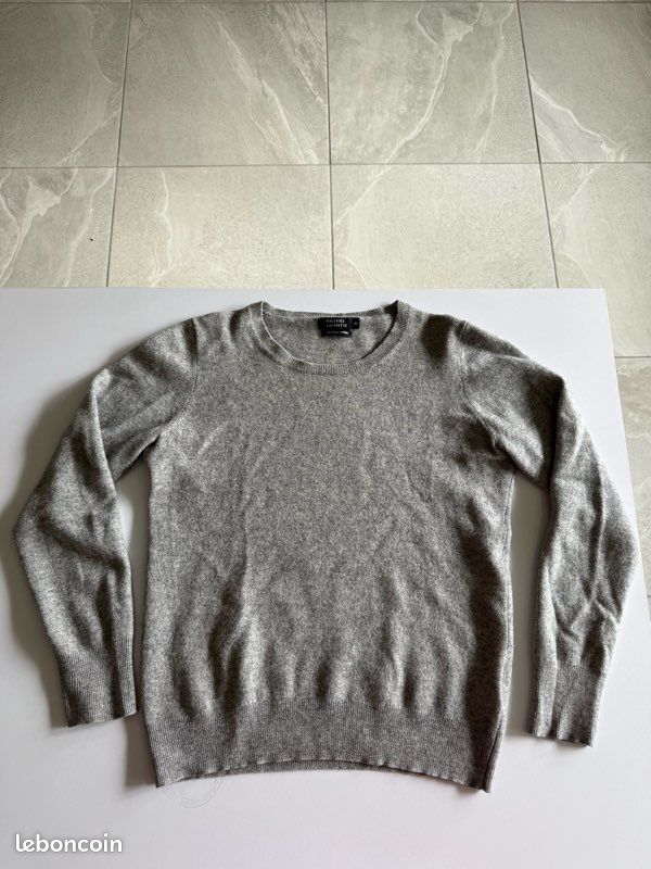 Pull Femme Lafayette 148 En Cachemire - Col Vachette, Motif Câble - Taille Medium Gris - Neuf Avec Étiquette