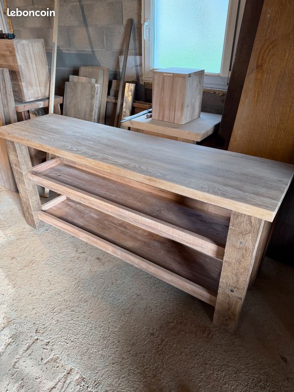 Établis de menuisier pour Meuble vasque - TV - Console sur mesure – Fabrication en bois massif (image 1)