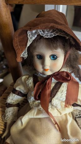 Poupée Ancienne LeConte 1900 - 62cm, Yeux Endormis, Tête Bisque - France