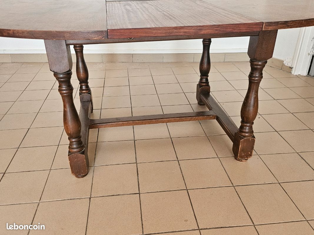 Table ronde ancienne avec rallonge (image 3)