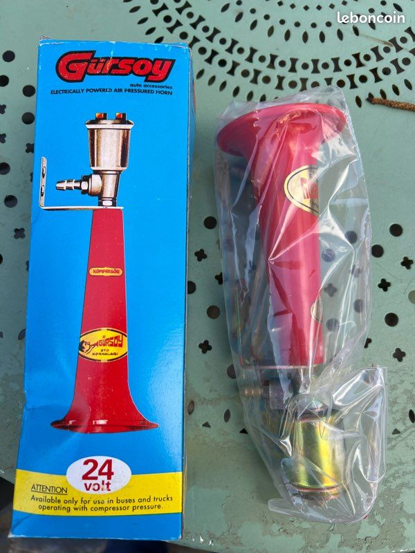 CHICIRIS Klaxon De Sifflet Turc 180 DB 12V 24V - Rouge Universel Pour Voiture, Camion, Moto, Bateau