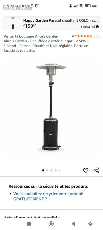 Parasol chauffant (image 1)