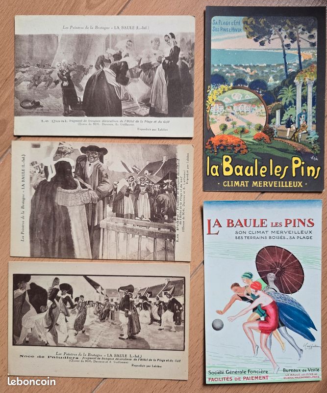 5 cartes postales La Baule anciennes (image 1)