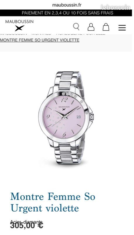 Bijoutier Montre Femme So Urgent Mauboussin Montre Mauboussin