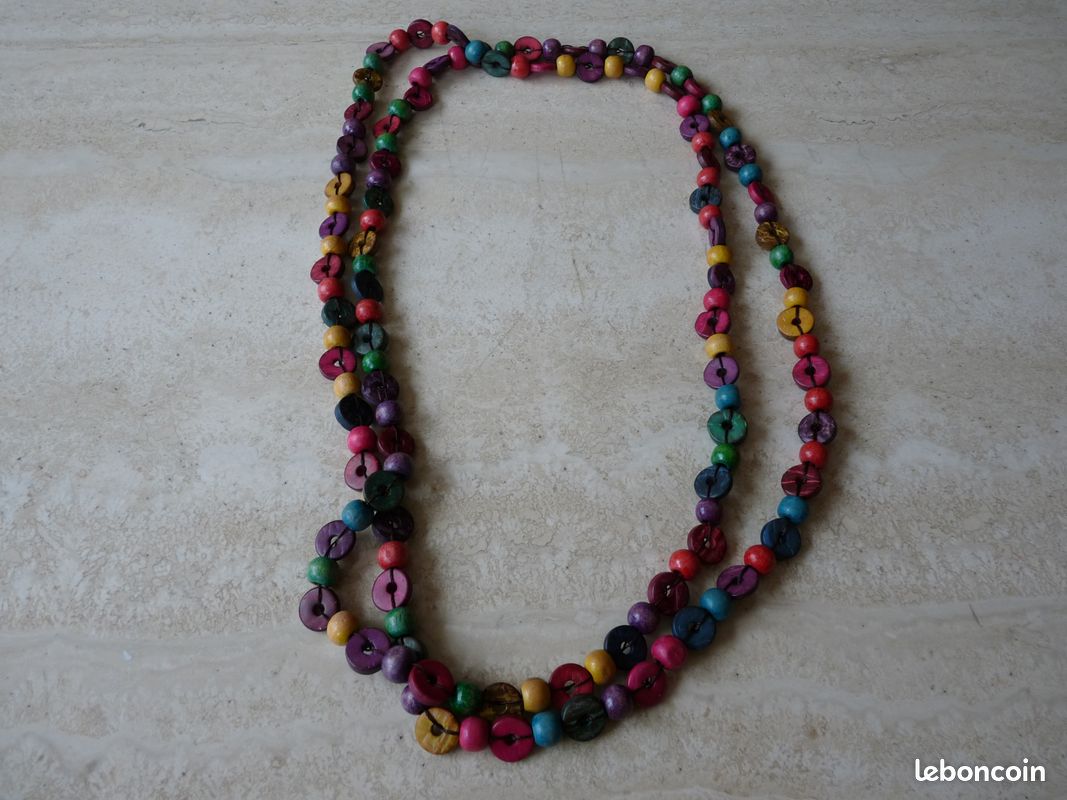 Collier brésilien graines multicolores (image 1)