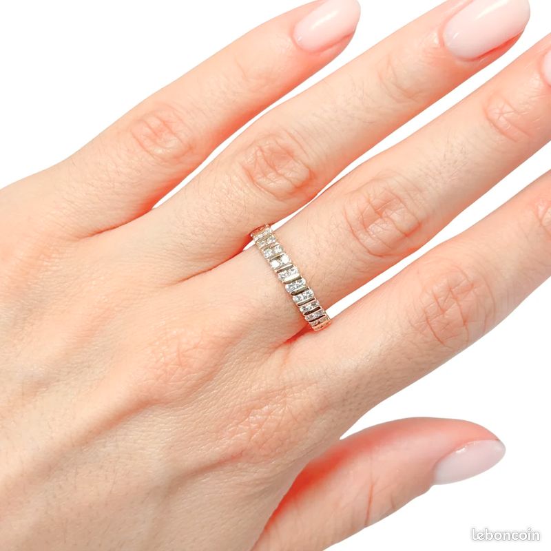 Bague Alliance - Or Jaune 750 & Diamants (image 1)