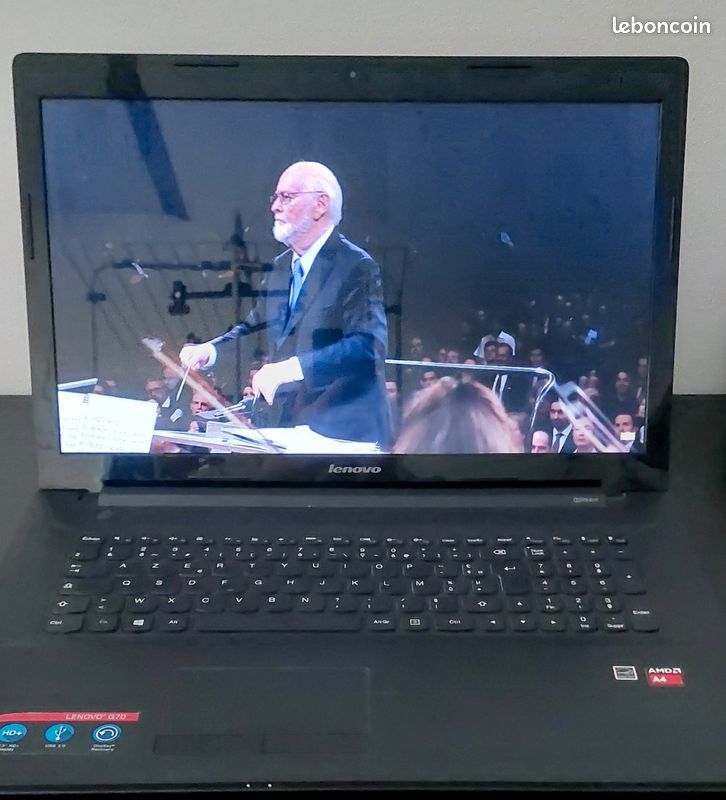 PC Portable Lenovo G70-35 – Processeur AMD E1, 8Go RAM, 500Go + SSD 128Go, Windows 10 – Écran 17,3''