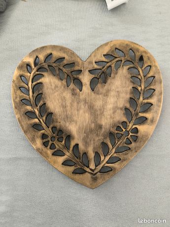 Dessous de plat Cœur Alsacien en Bois Gravé | Déco 100% Alsace