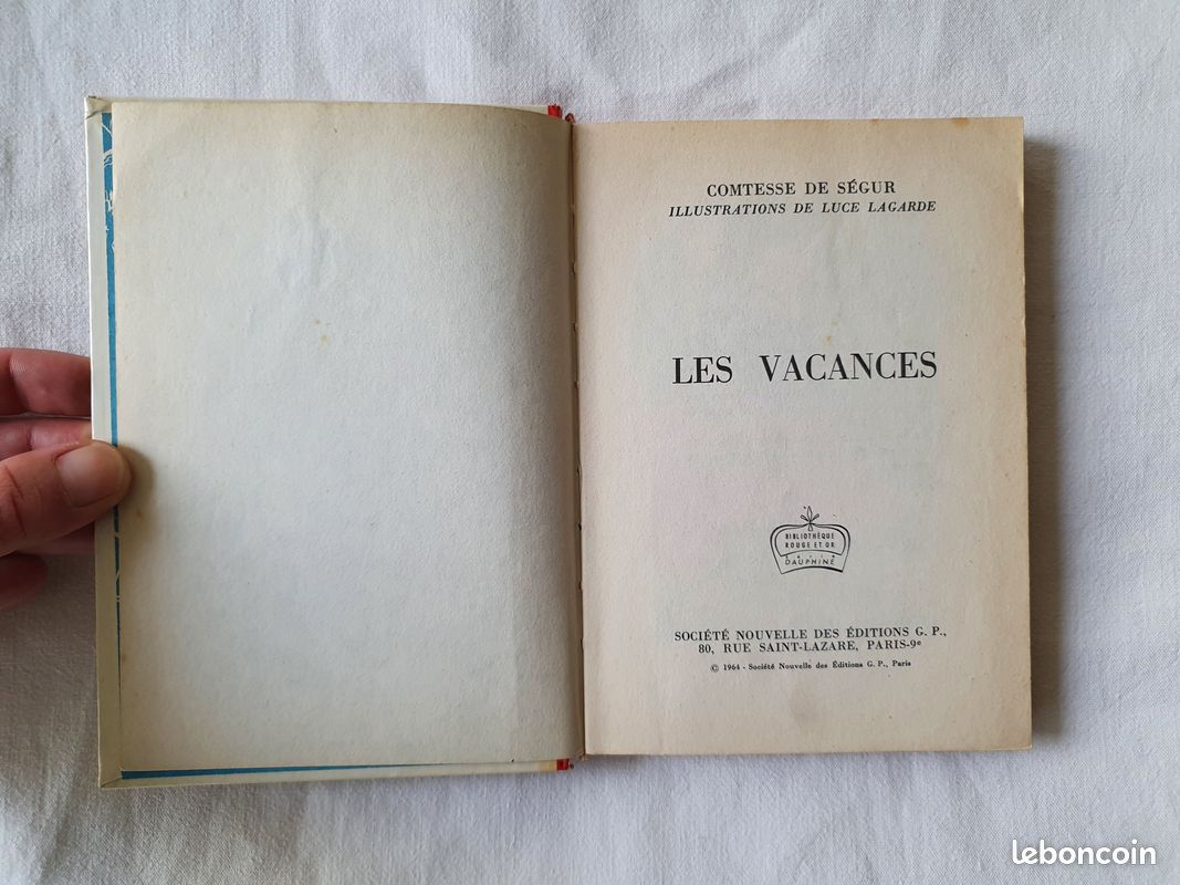 Livre Comtesse de Ségur Les Vacances Rouge et Or Dauphine 1964 (image 8)