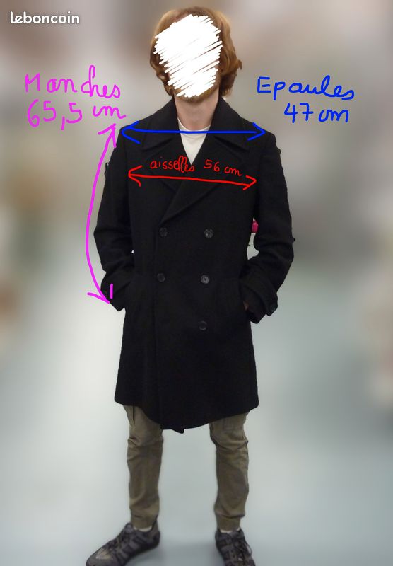 Manteau noir homme, laine et cachemire, état neuf de chez Burton (image 9)