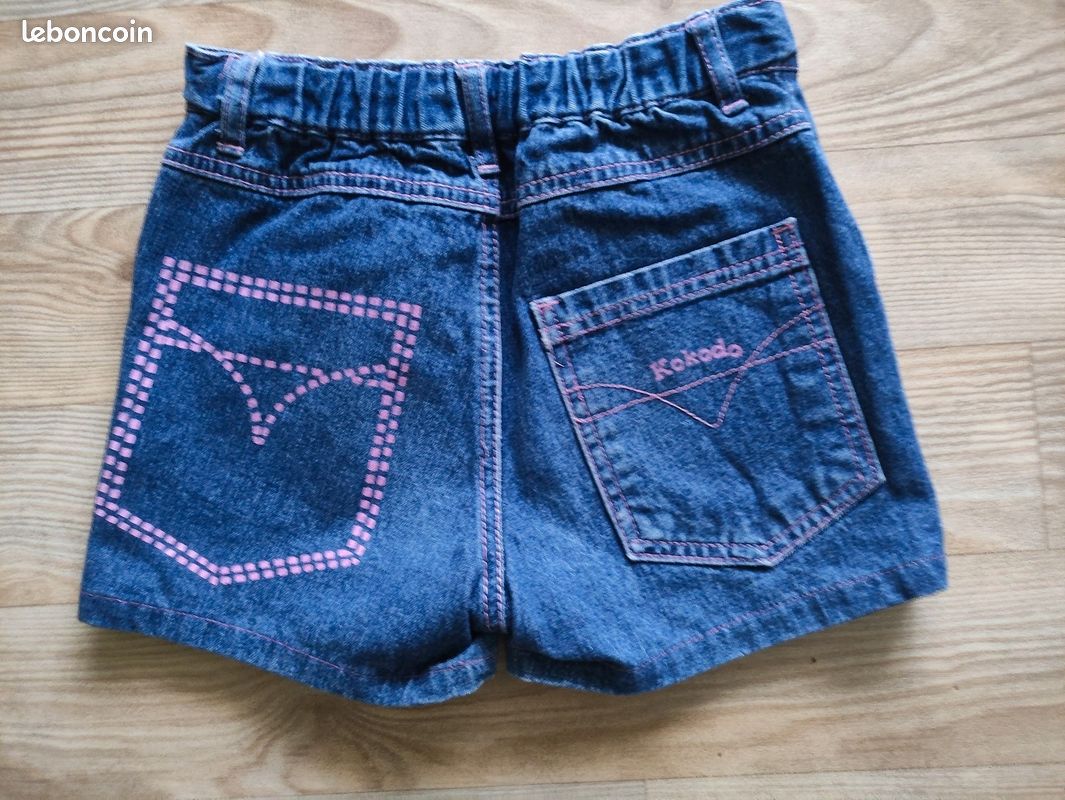 Short En Jean Délavé Brodé Kapital - Motif Virgin Mary - Taille 30.5-35" - Neuf Avec étiquettes