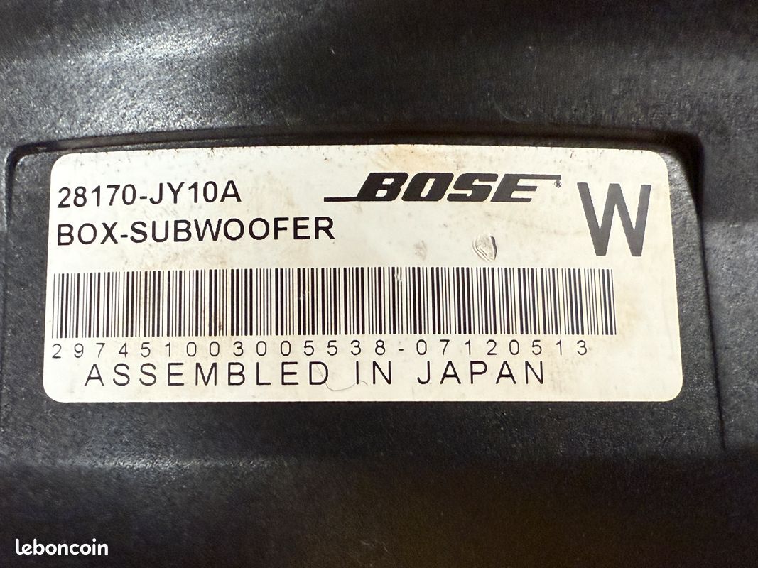 BOSE Caisson de basse , actif Subwoofer 28170JY10A 28170-JY10A- RENAULT KOLEOS - 🔈 Haut-parleurs haute fréquence d'usine pour tous les types de voitures (image 3)
