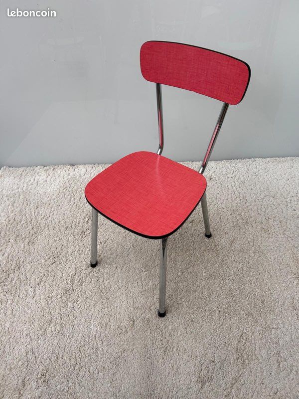 Lot 4 jolies chaises Formica couleur vintage 1970 (image 5)
