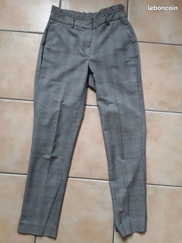 Gris Jean A Carreaux Pantalon à Carreaux Naf Naf Vêtements