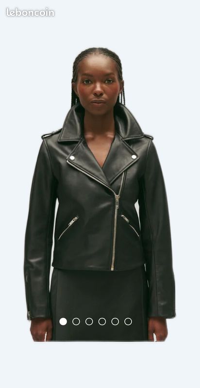 Denim Claudie Pierlot Perfecto Veste Claudie Pierlot Cuir Claudie