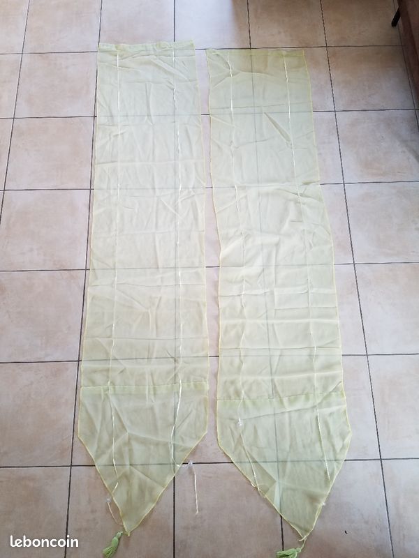 Rideau voilage ajustable vert anis (image 3)