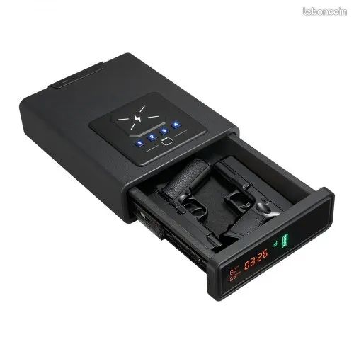 Coffre-fort Biométrique Pour Arme De Poing – Accès Rapide 3 Façons – Portable