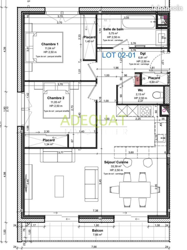 Appartement 3 pièces 74 m² · à Saint-André-le-Gaz · 74 m² · 210 000 €