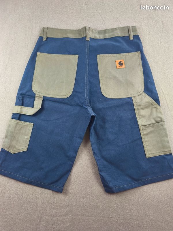 Short Carhartt style cargo vert et bleu en coton taille 42 soit du L (image 1)
