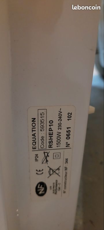 Radiateur électrique rayonnant 1500w de la marque Equation (image 2)
