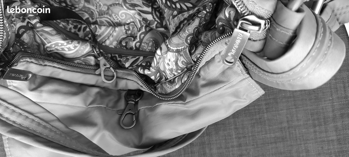 ANTIVOL Sac à main gris, multipoches sécurisé (image 6)
