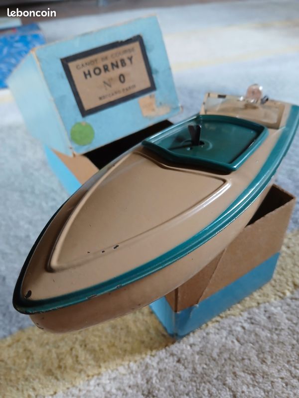 Canot De Course Mécanique Alcyon – Jouet Ancien Meccano Hornby En Tôle – France