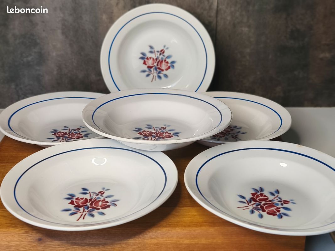 LUMINARC Lot de 6 assiettes creuses Cadix opale 21,5 cm blanc - Maison