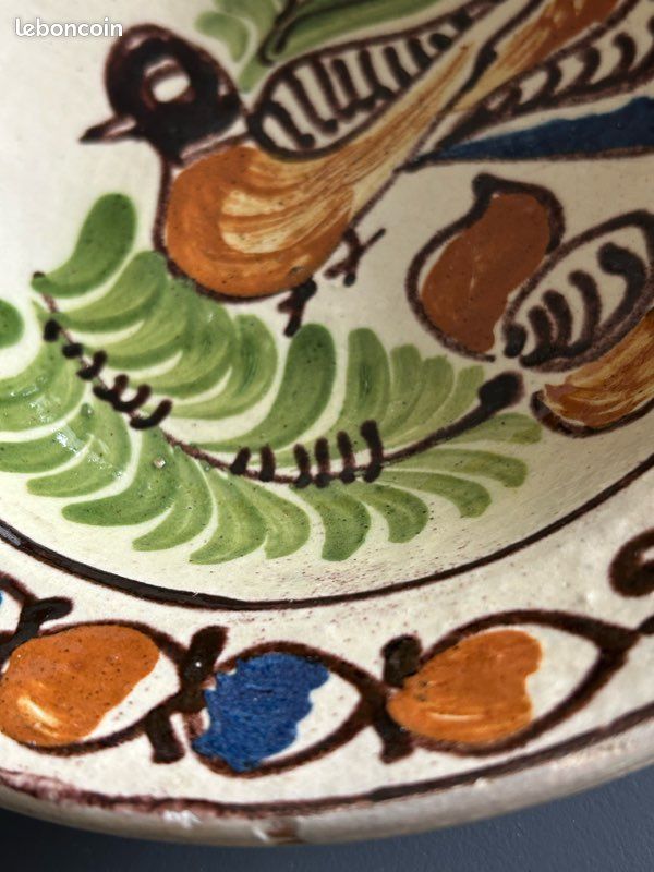 Assiette creuse ancienne en argile de Korond (image 5)