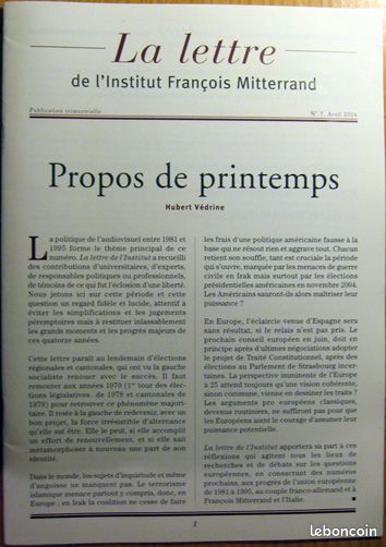 Lettre de l’institut François Mitterrand collection complète numéro 1 à 23 (image 2)