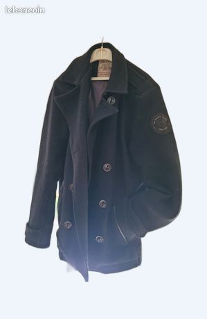Veste Caban Vintage En Cuir Et Laine Chevignon Matteo Taille XL - Occasion Superbe état