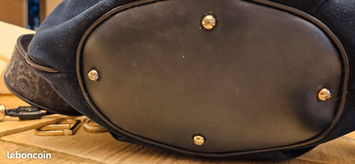 Sac Brigitte Bardot Lancel en suede bleu minuit (image 5)