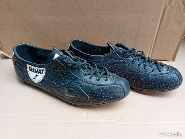 Chaussures Vélo Vintage RIVAT France – Cuir Noir – Taille EU 40 – Occasion