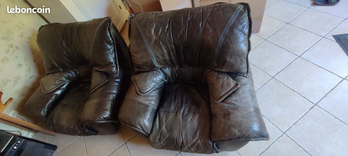 2 fauteuils cuir (image 1)