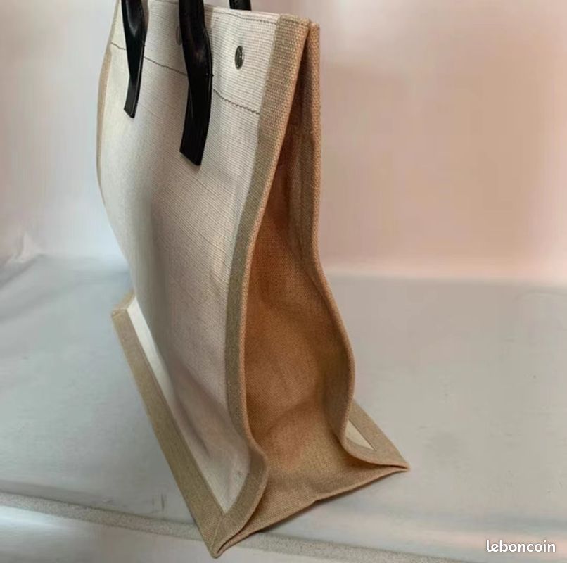YSL/Saint Laurent RIVE GAUCHE canvas shoulder shopper tote tote bag (image 6)