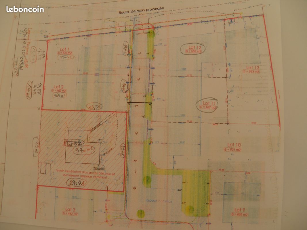 TERRAIN à BATIR 467m2 Viabilisé plat Eau Elect.Tél fibre · à Isles-les-Meldeuses · 113 000 €