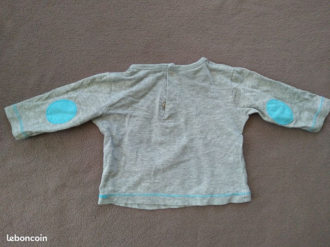 T-shirt manches longues gris T9M Les Schtroumpfs (image 4)