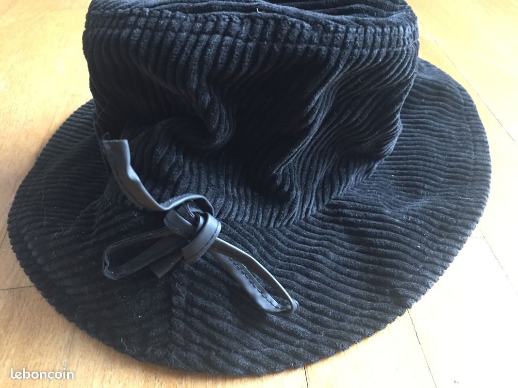 Chapeau velours noir 58cm (image 1)